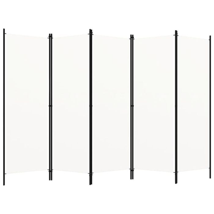 vidaXL 5-Panel Room Divider Panel Privacy Screen Partition Living Room White