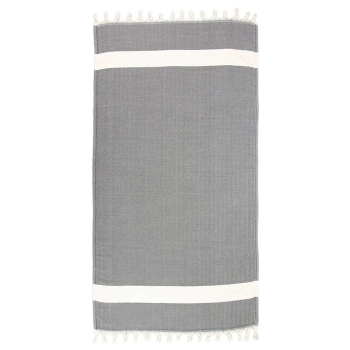 Zigzag Black and White Turkish Beach Towel - 100cm x 160cm