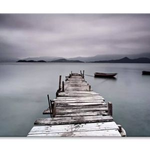 Look On Pier and Boat Photograph  Print 100% Australian Made 90 x 60cm  (Stretched)