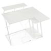 Costway L-shaped Gaming Desk Computer Desk W/monitor Shelf White