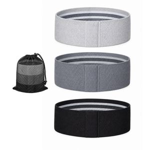 PROFLEX 3-Piece Hip Resistance Band with Storage Bag, Grey, Dark Grey, Black Pack