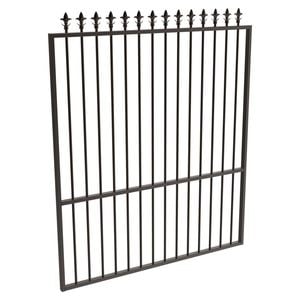 ProtectorAl 1201 - 1500 x 1800mm Black Aluminium Garden Gate Spear Top with Mid Rail