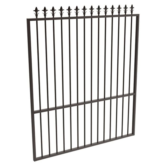 ProtectorAl 1201 - 1500 x 1800mm Black Aluminium Garden Gate Spear Top with Mid Rail