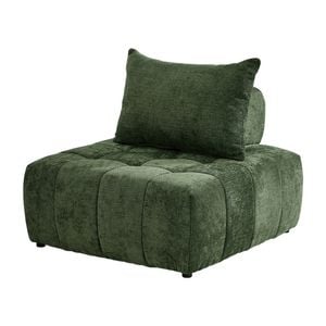Oikiture Chenille Modular Sofa Floor Lounge Chair W/pillow Tofu Armless Green