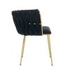 Maxhomm Set Of 2 Velvet Dining Chairs, Gold Legs Tufted Accent Chair With Armrest, Wingback Black