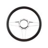 Cal Custom 14" Street Lite Billet Aluminium Steering Wheel, Black Leather Half-Wrap