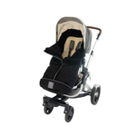 Naturally Sheepskins Combi Black Fleece Footmuff with removable Natural Lambskin Liner (Universal Fit)