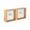 Nicola Spring 3D Deep Box Photo Frames - 6 x 6" with 2 x 2" Mount - Light Wood - Pack of 2