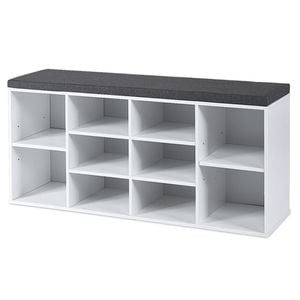 Costway Shoe Cabinet Bench Storage Rack Organizer Shelf White