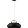 CLA Lighting Kupol Interior LED Tri-CCT Dome with Brass Highlight Pendant Light Black