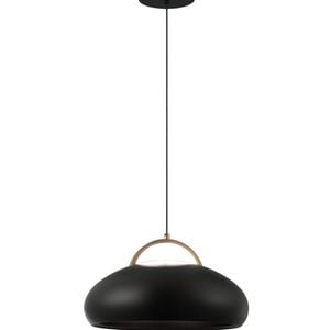 CLA Lighting Kupol Interior LED Tri-CCT Dome with Brass Highlight Pendant Light Black