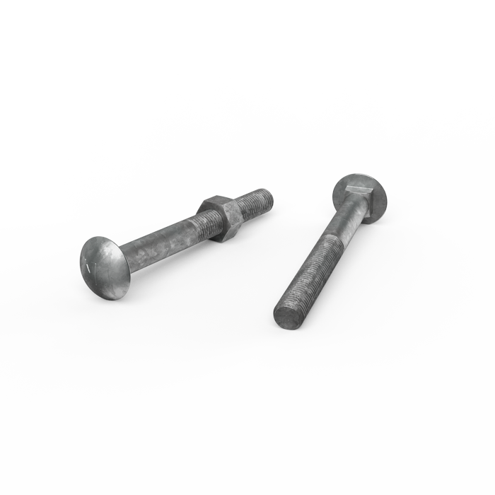 ZENITH M16 x 150mm Hot Dip Galvanised Cup Head Bolts & Nuts - Each