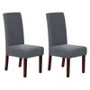 Smarcute Jacquard Stretch Removable Dining Chair Cover Set Of 2 Grey