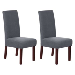 Smarcute Jacquard Stretch Removable Dining Chair Cover Set Of 2 Grey