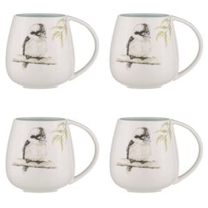 4PK Ashdene Bush Buddies Kookaburra Snuggle 500ml Mug - White