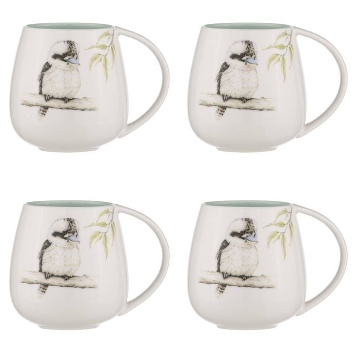 4PK Ashdene Bush Buddies Kookaburra Snuggle 500ml Mug - White