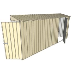 Build-a-Shed 0.8 x 4.5 x 2m Skillion Single Hinged Side Door Shed - Cream