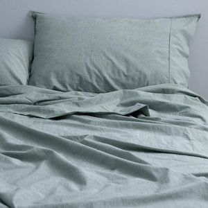 Canningvale Vintage Softwash Size King Single Sheet Set Forest Green Melange