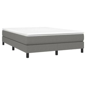 vidaXL Bed Frame without Mattress Dark Grey Queen Fabric