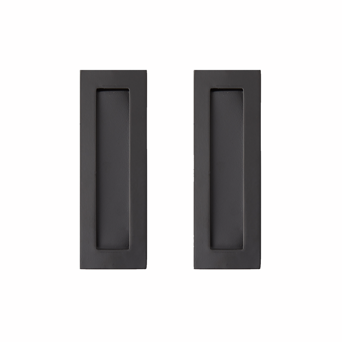 Delf 150mm Matte Black Square Flush Pull - 2 Pack