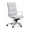 Olg Mode High Back Executive Chair Fixed Arms Polished Base White Vinyl