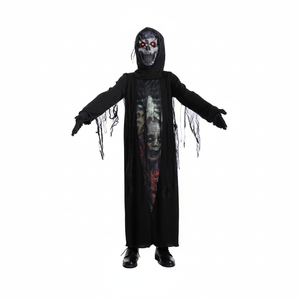 More Than Party Kids Zombie Grim Halloween Costume Glowing Skull Mask 10-12y