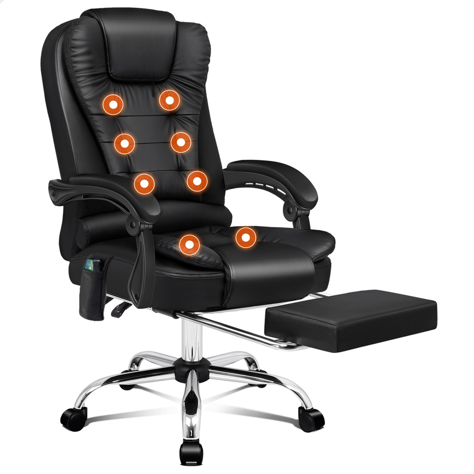 ALFORDSON Massage Office Chair Heated Seat Black Bunnings Australia