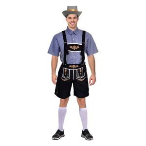 Adult Blue Checkered Beer Man Oktoberfest Costume Halloween Cosplay