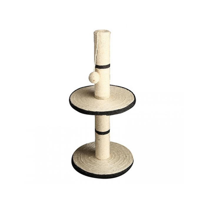 Pet One Cat Scratching Tree Post 2 Tier With Ball - 30x30x64cm (grey)