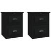 vidaXL Bedside Tables Wall-mounted Nightstand Side Table Storage 2 pcs Black