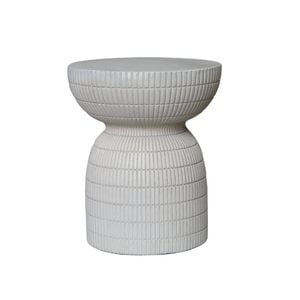 Modern Furniture ROCCO 44cm Indoor & Outdoor Side Table Stool - White Concrete