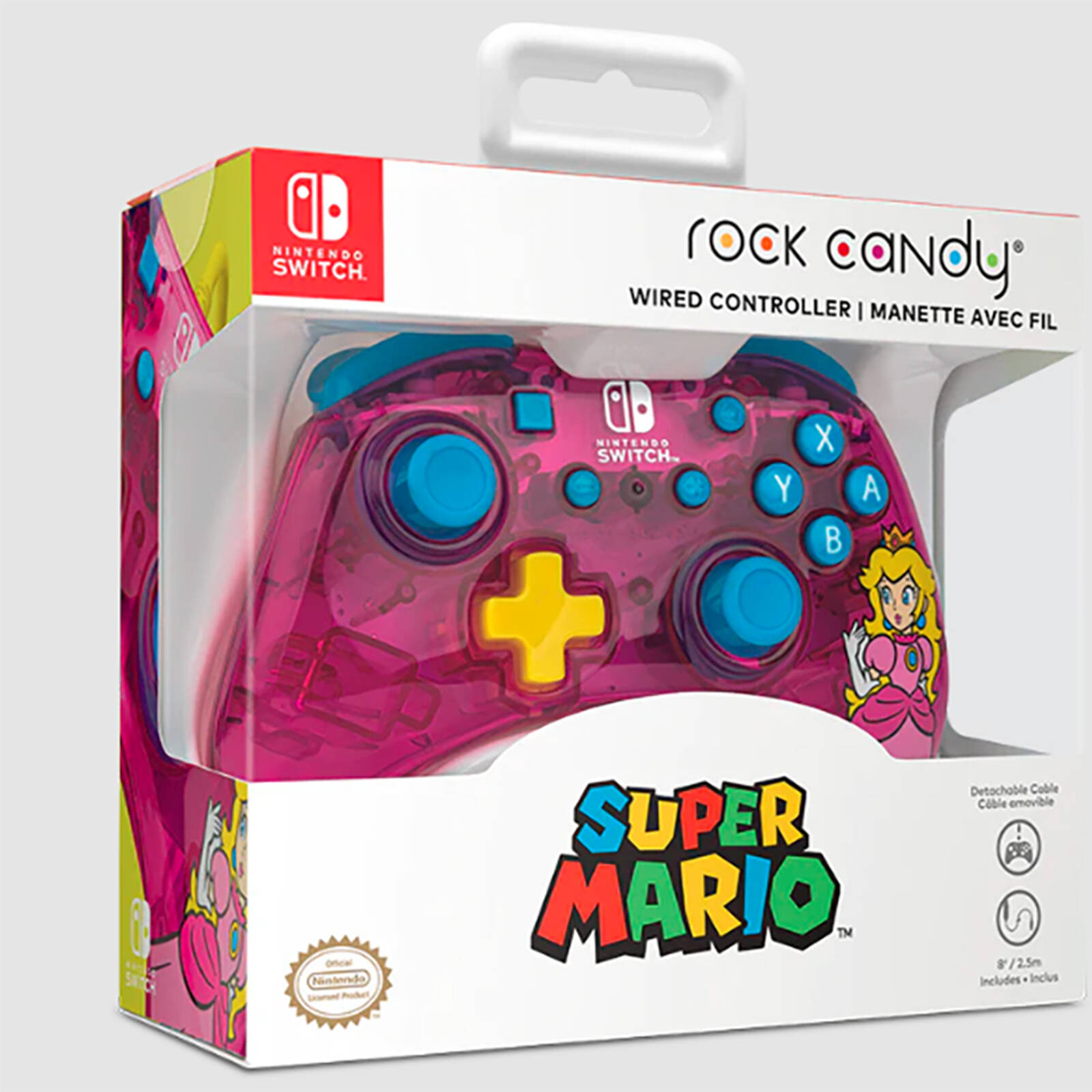 PDP Gaming Rock Candy Wired Nintendo Switch Controller Bubblegum