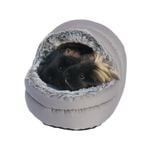 Rosewood 24x21cm  Plush Lining Two-Way Ferrets/Ginea Pigs Hooded Pet Bed Grey