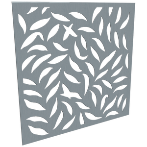 ProtectorAl 300-1200 x 300-1200mm Silver Brushed/Gloss White Large Leaf Unframed Composite Deco Panel