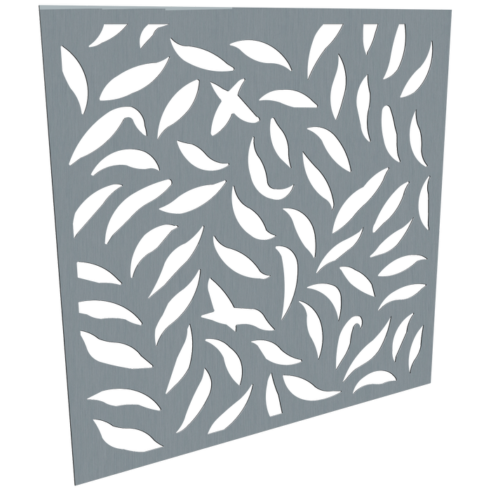 ProtectorAl 300-1200 x 300-1200mm Silver Brushed/Gloss White Large Leaf Unframed Composite Deco Panel