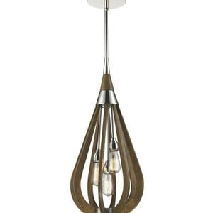 CLA Lighting Bonito Rustic Tear Drop Pendant Light Medium Taupe Wood