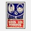 Galrie Laurel & Hardy Vintage Movie Poster Art Print -'Sous Les Verrous' Cinema Decor, Black Frame, A3 30 x 42cm (12 x 16inch)