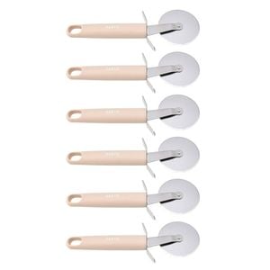 6PK Porto Zest Stainless Steel/Plastic 21cm Pizza Cutter Kitchen Utensil