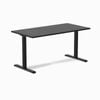 Desky Fixed Height Black Ash Hardwood Desk 150x75cm Matte Black Leg