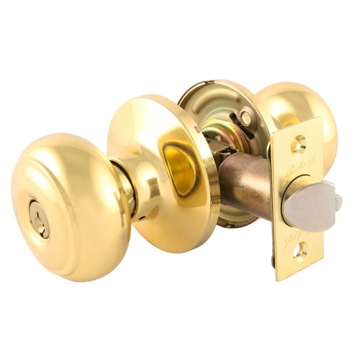 Gainsborough Polished Brass Edge Entrance Knobset