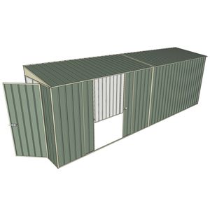 Build-A-Shed 1.2 x 6.0 x 2.0m Tunnel Shed Tunnel Hinged Door with Double Sliding Side Doors - Green