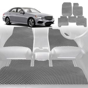 6D Diamond Car Floor Mats for Mercedes-Benz E-Class Sedan (W212)2009-2016-Full Set-Grey-Outback GT