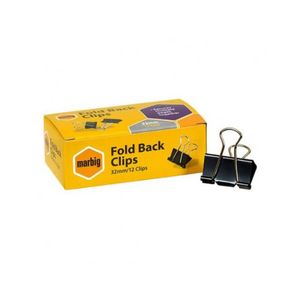 Marbig Fold Back Clips 12/box (Black) (32mm)