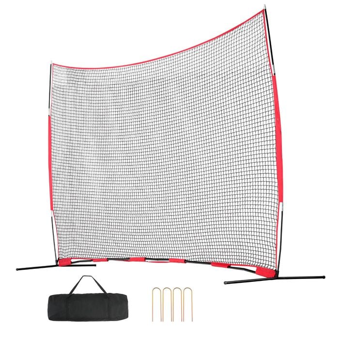 VEVOR 507x312cm Barricade Backstop Net Red Portable Practice Equipment with Carry Bag
