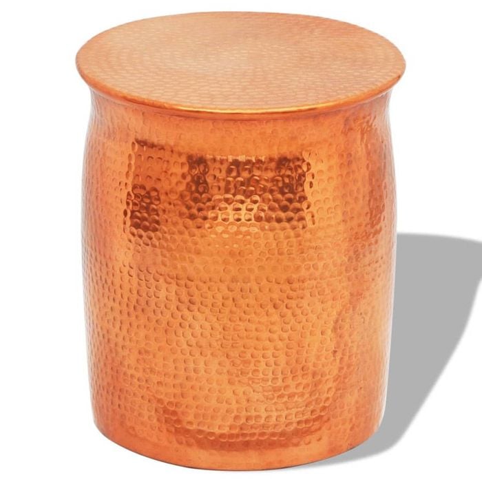 vidaXL Hammered Side Table Aluminium Brass Colour Living Room Stool Furniture