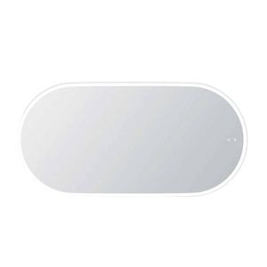 Attica Nobu Oval 1500 x 750mm Matte White Metal Framed LED Mirror