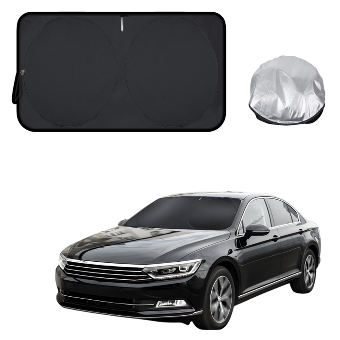 Front Windscreen Sun Shade for VolksWagen Passat 2015 - Current (B8) - Standard 150 x 85 cm - Black