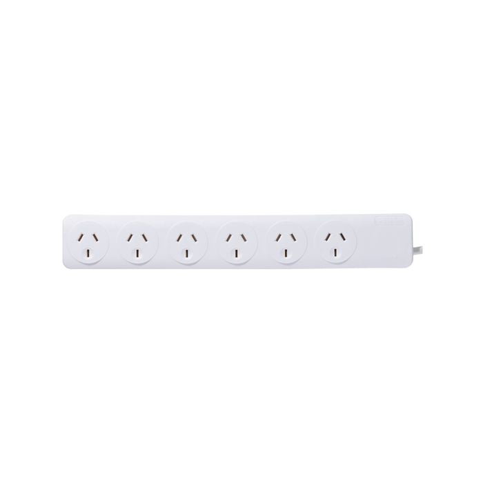 Click White 6 Outlet Powerboard