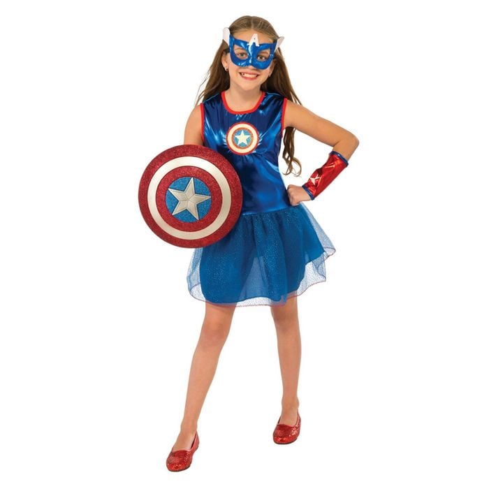 4pc Marvel Size L American Dream Tutu Dress/Eyemask/Gauntlets Kids Costume Set