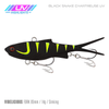 Samaki Vibelicious Fork Tail Vibe 85mm Soft Plastic Fishing Lure Black Snake Chartreuse UV